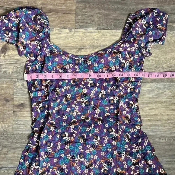 Band of the Free Coraline Purple Floral Crossover Mini Dress. Size Medium. NWT! - Picture 10 of 13